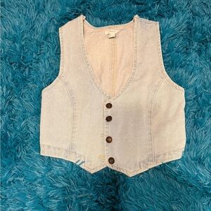 Forever 21 Light Blue Denim Vest